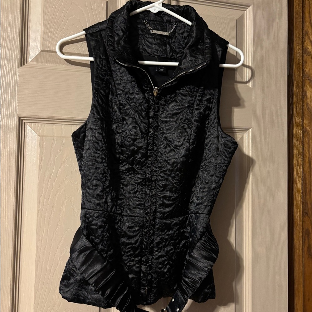 White House Black Market Quilted Black Vest